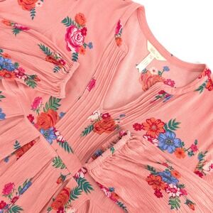 Matilda Jane Lets Go Out Floral Peasant Dress Women Medium Pink Long Sleeve Boho